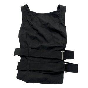 Collusion Belted Tank Top in Grey Shadow Stripe